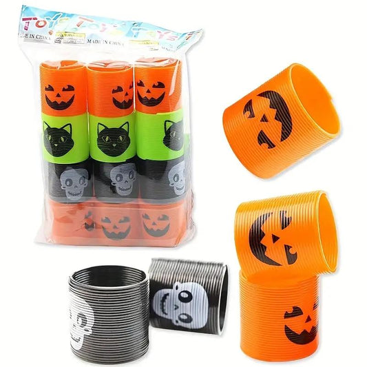 12pcs Halloween Pumpkin Rainbow Multicolor Pumpkin Ring Toys