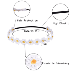 Soft Lace Headband Elastic Daisy Hair Band Summer Girls Hair Accessories