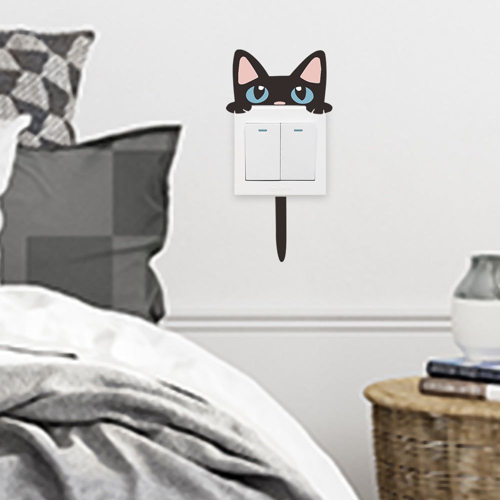 Cat Switch Stick Animal Decorative Wall Sticker PVC Adhesive