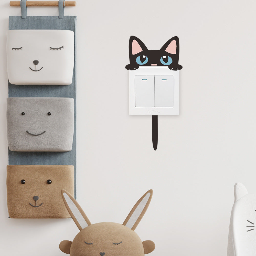 Cat Switch Stick Animal Decorative Wall Sticker PVC Adhesive