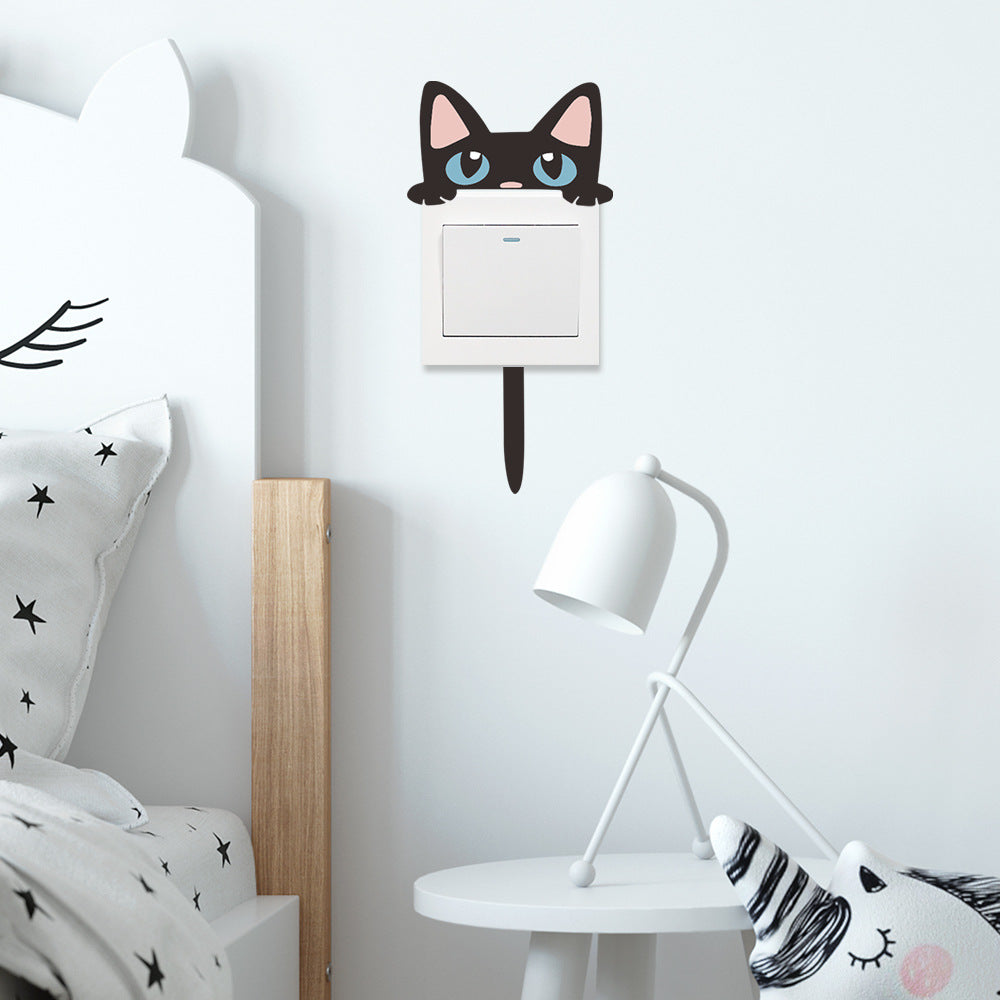 Cat Switch Stick Animal Decorative Wall Sticker PVC Adhesive