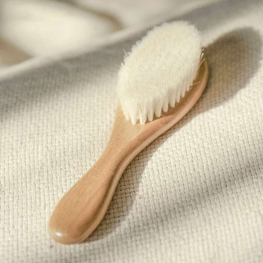 Natural Wool Baby Wooden Brush Soft Bristle Massage Bath Brush