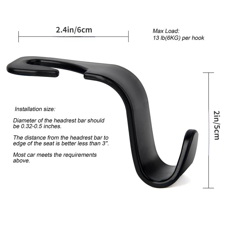 4Pcs Car Seat Headrest Hook Storage Hanger Organizer