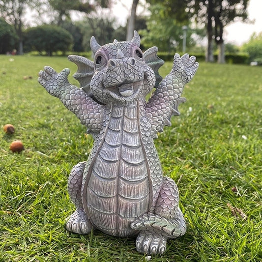 Dragon Meditated Resin Garden Statue Yard Art Decoration