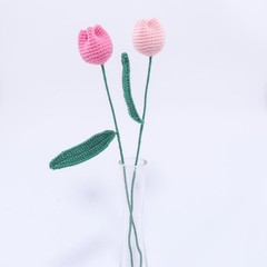 Handcrafted Tulip Flower Knitted Bouquet Decoration Gift Home Decor
