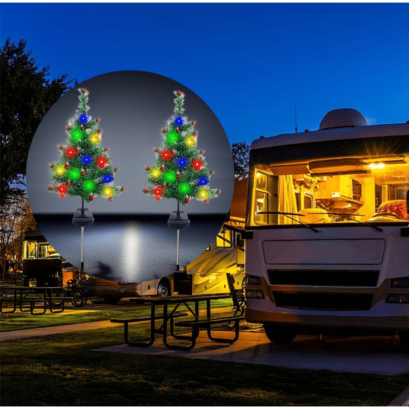 Solar Christmas Tree Lights Outdoor Garden Lawn Decor Flash Pine Lights