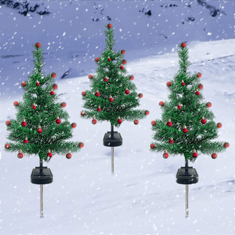 Solar Christmas Tree Lights Outdoor Garden Lawn Decor Flash Pine Lights