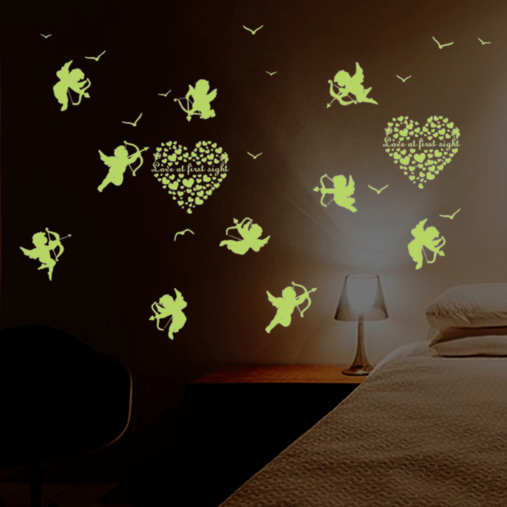 Cupid Glow in The Dark Wall Stickers for Small Room