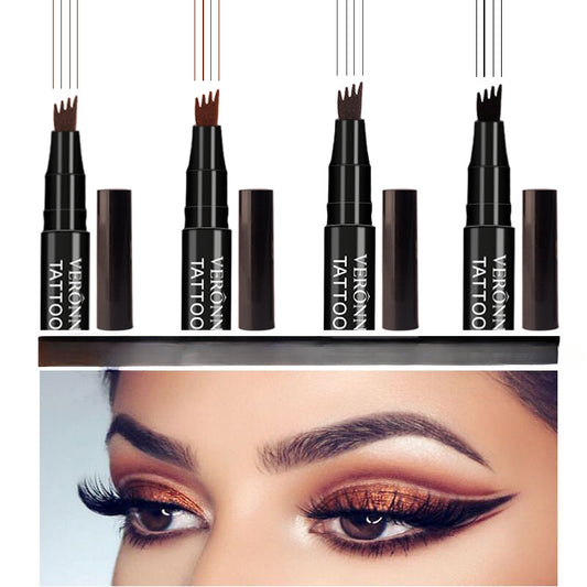 4 Tip Microblade Brow Pen Waterproof Precision Eyebrow Makeup Long Lasting