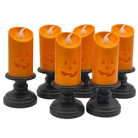 Halloween Pumpkin Lantern Candlestick Decor