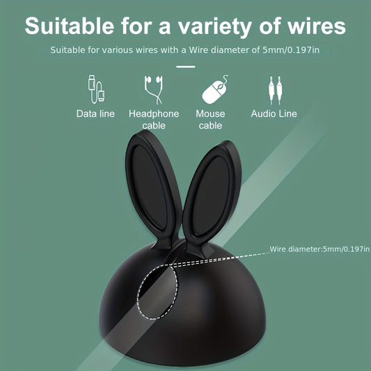 2-Piece Rabbit Ear Desktop Wire Organizer and Universal Anti-Winding Wire Holder