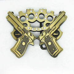 Double Gun Belt Buckle Men Western Cowboy Punk Hip