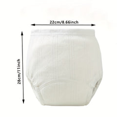 3pcs Solid Cotton Gauze Baby Cloth Diapers Training Pants