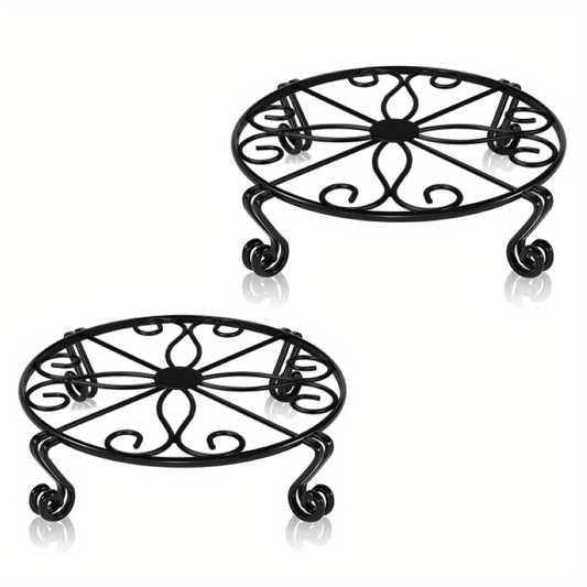 2pcs Plant Stand Heavy Duty Potted Holder Indoor Outdoor Metal