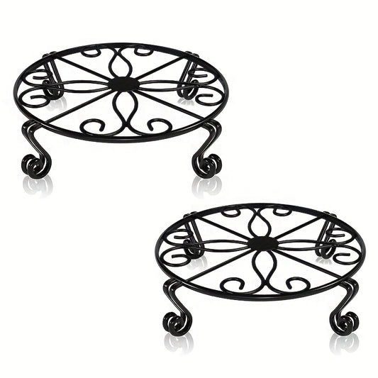 2pcs Plant Stand Heavy Duty Potted Holder Indoor Outdoor Metal