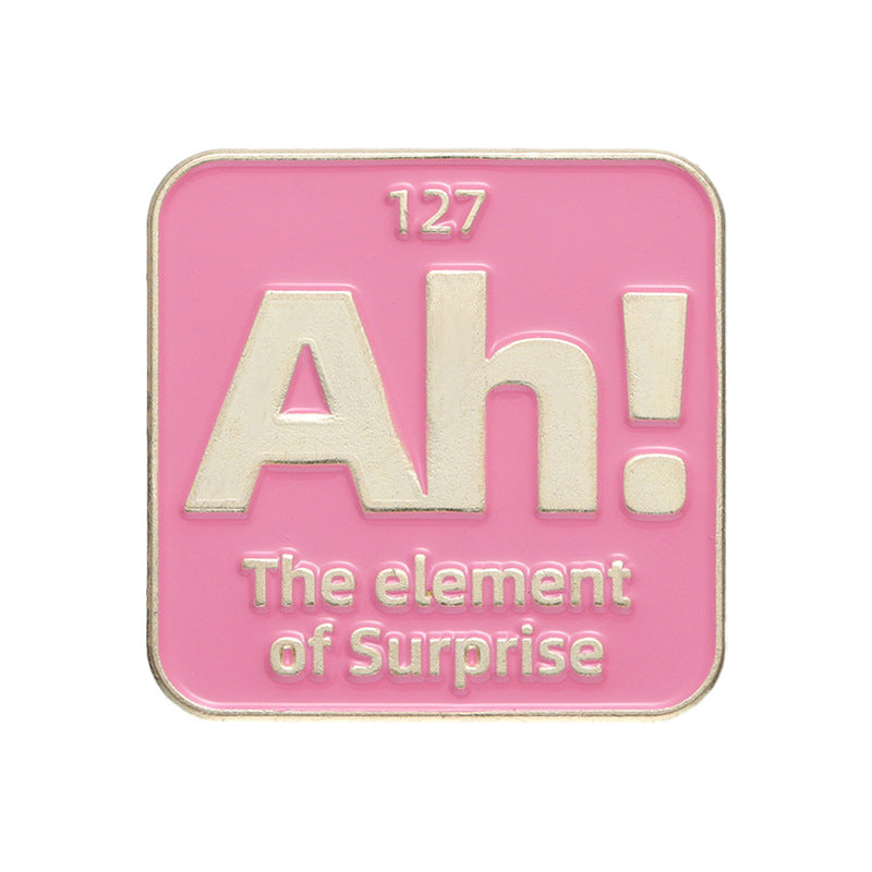Metal Candy Badge Colorful Chemical Element Brooch for Men