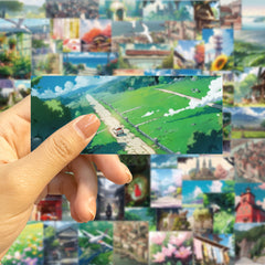 60pcs Anime Landscape Creative Stickers Outdoor Learning DIY Party Stickers