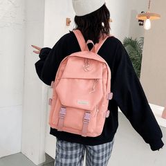 Large Capacity Student Schoolbag Travel Backpack Solid Bag