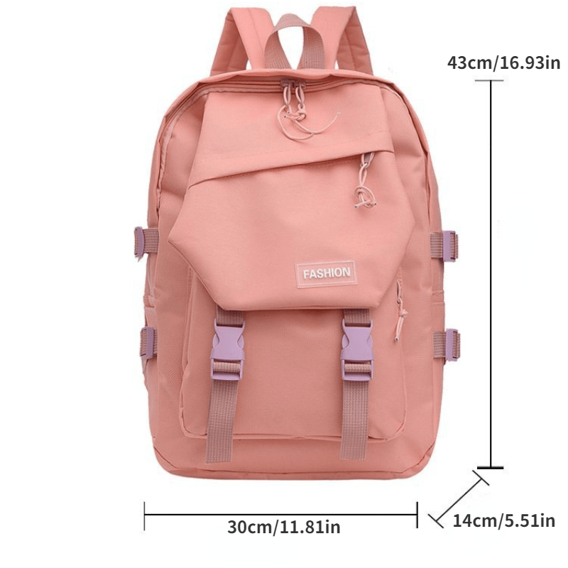 Large Capacity Student Schoolbag Travel Backpack Solid Bag