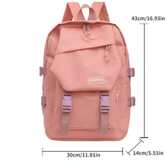 Large Capacity Student Schoolbag Travel Backpack Solid Bag