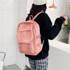Large Capacity Student Schoolbag Travel Backpack Solid Bag