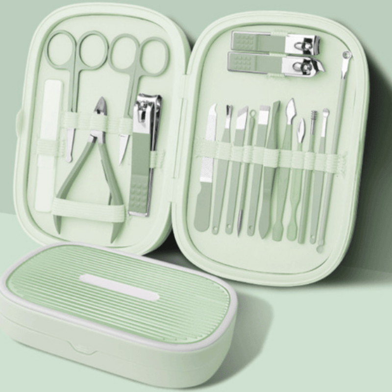 18-Piece Stainless Steel Manicure Kit Nail Clippers for Men & Women