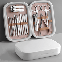 18-Piece Stainless Steel Manicure Kit Nail Clippers for Men & Women