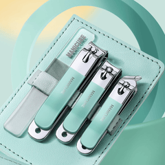 4 PCS Portable Nail Clippers Set Stainless Steel Fingernail & Toenail Cutters