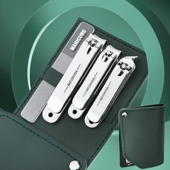 4 PCS Portable Nail Clippers Set Stainless Steel Fingernail & Toenail Cutters
