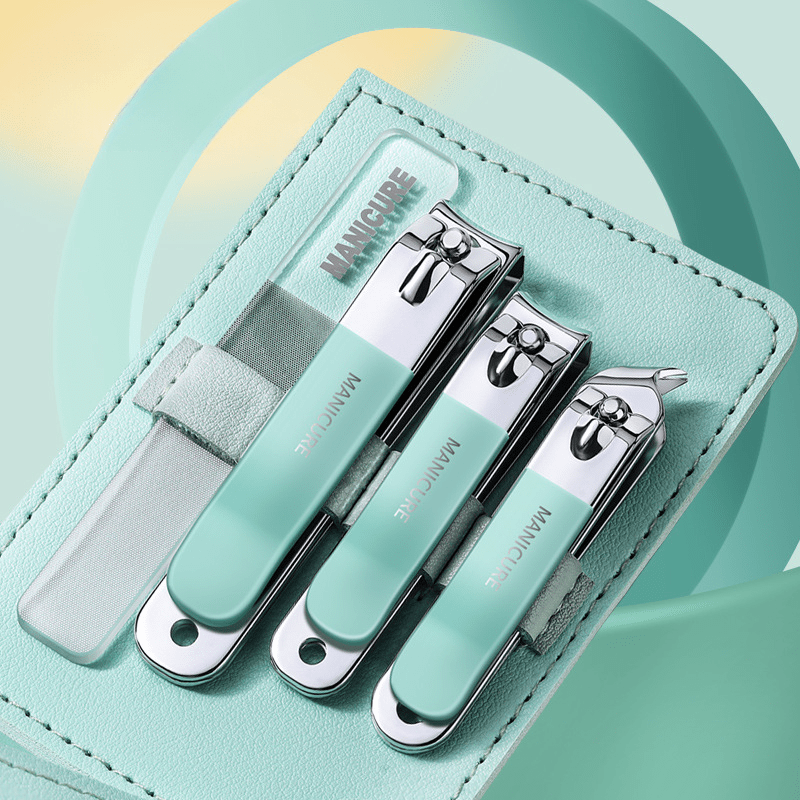 4 PCS Portable Nail Clippers Set Stainless Steel Fingernail & Toenail Cutters