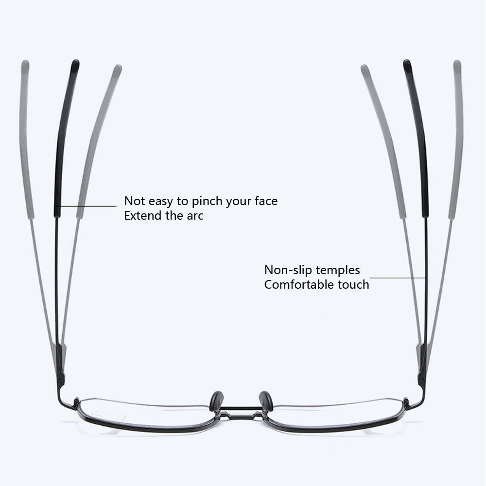 Men's Multifocal Metal Double Bridge Sunglasses Vintage Alloy Glasses