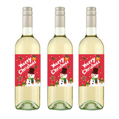 24pcs Christmas Wine Bottle Stickers Santa Claus Snowman Elk Decor Waterproof