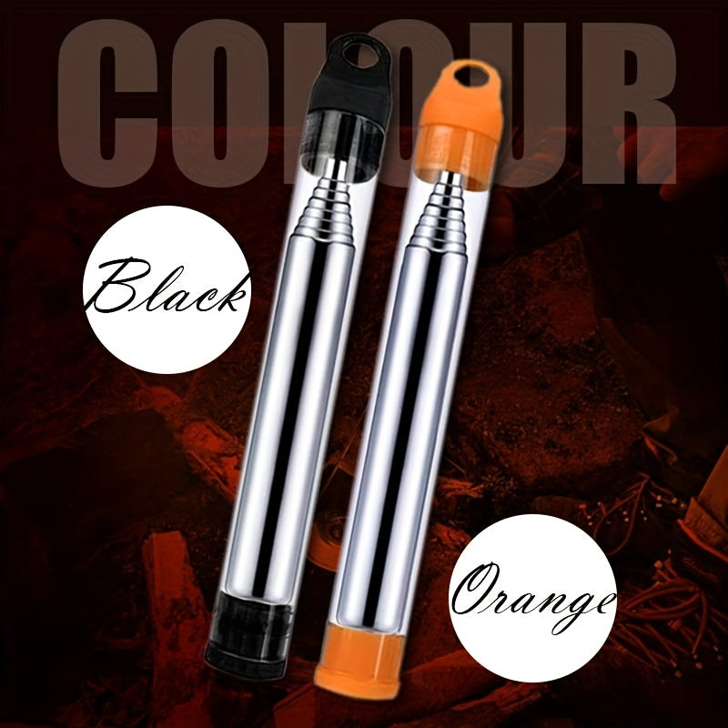 Stainless Steel Pocket Fire Blow Pipe for Outdoor Camping