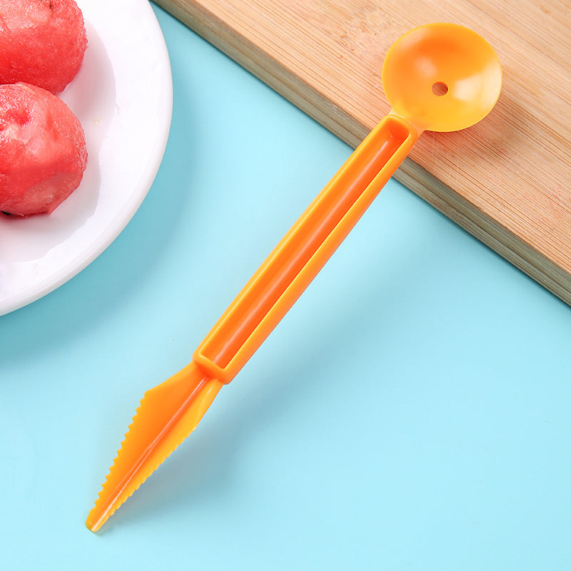 2in1 Fruit Scoop Plastic Watermelon Spoon Ice Cream Scoop Kitchen Stuff