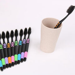 10pcs Bamboo Charcoal Toothbrush Dental Teeth Care Pack