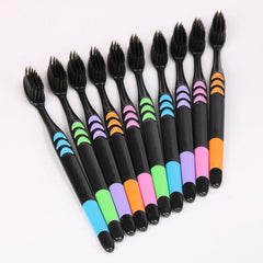 10pcs Bamboo Charcoal Toothbrush Dental Teeth Care Pack