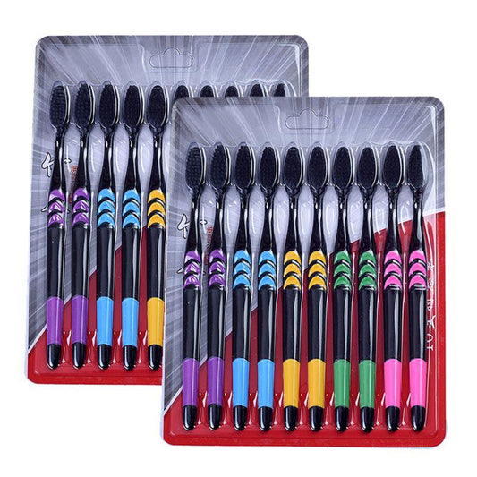 10pcs Bamboo Charcoal Toothbrush Dental Teeth Care Pack