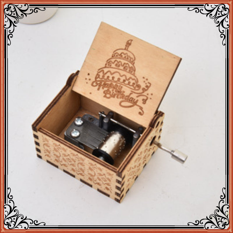 Hand Cranked Music Box Creative Gift Wooden Music Box