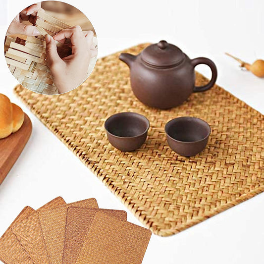 Eco Wheat Straw Placemats Set, Non Slip Jute Place Mats for Home Decor