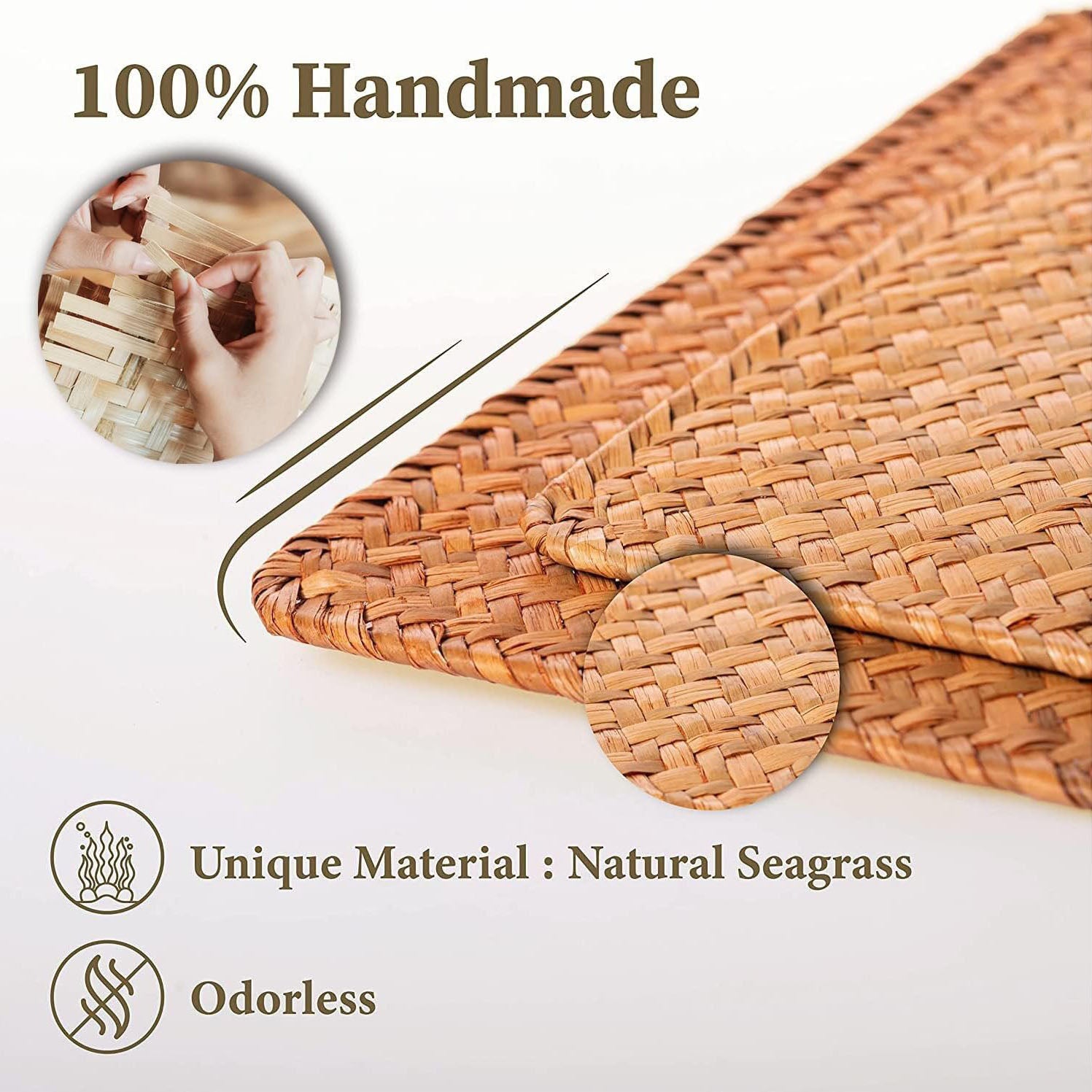 Eco Wheat Straw Placemats Set, Non Slip Jute Place Mats for Home Decor