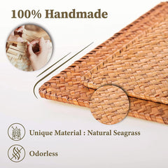 Eco Wheat Straw Placemats Set, Non Slip Jute Place Mats for Home Decor