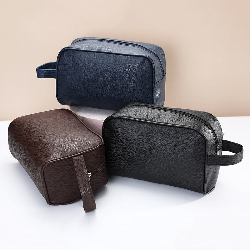 Travel Makeup Bag Cosmetic Bag With Handle PU Leather Portable Make Up Bag