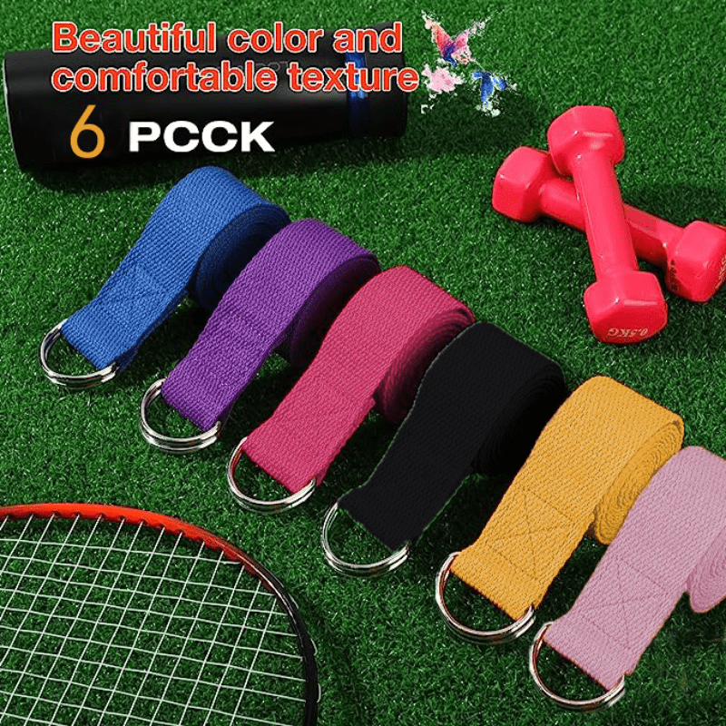 6pcs 73 2Inch Yoga Elastic Straps With D ring Buckle