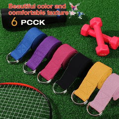 6pcs 73 2Inch Yoga Elastic Straps With D ring Buckle