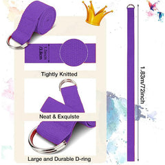 6pcs 73 2Inch Yoga Elastic Straps With D ring Buckle