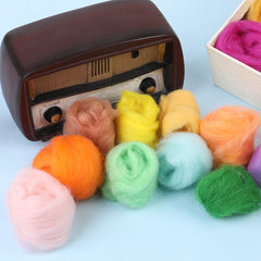 25 Colors Needle Felting Kit Wool Felt Tools Handcraft Accessories