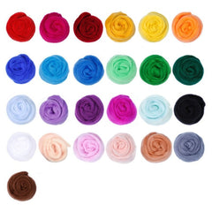 25 Colors Needle Felting Kit Wool Felt Tools Handcraft Accessories