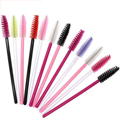 50pcs Nylon Brush Eyelash Roller Spiral Eyebrow Brush Eye Makeup Tools