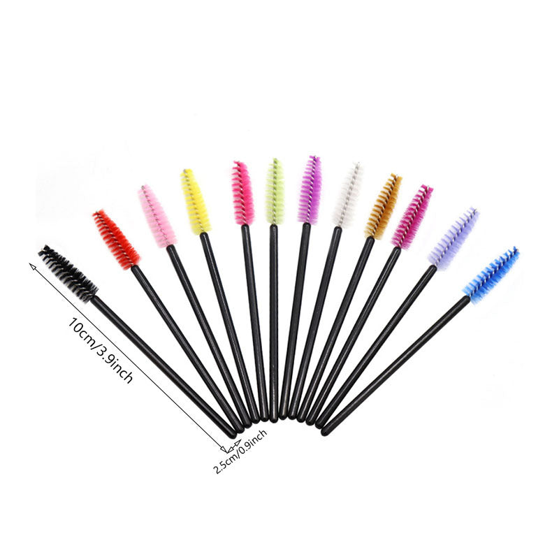 50pcs Nylon Brush Eyelash Roller Spiral Eyebrow Brush Eye Makeup Tools