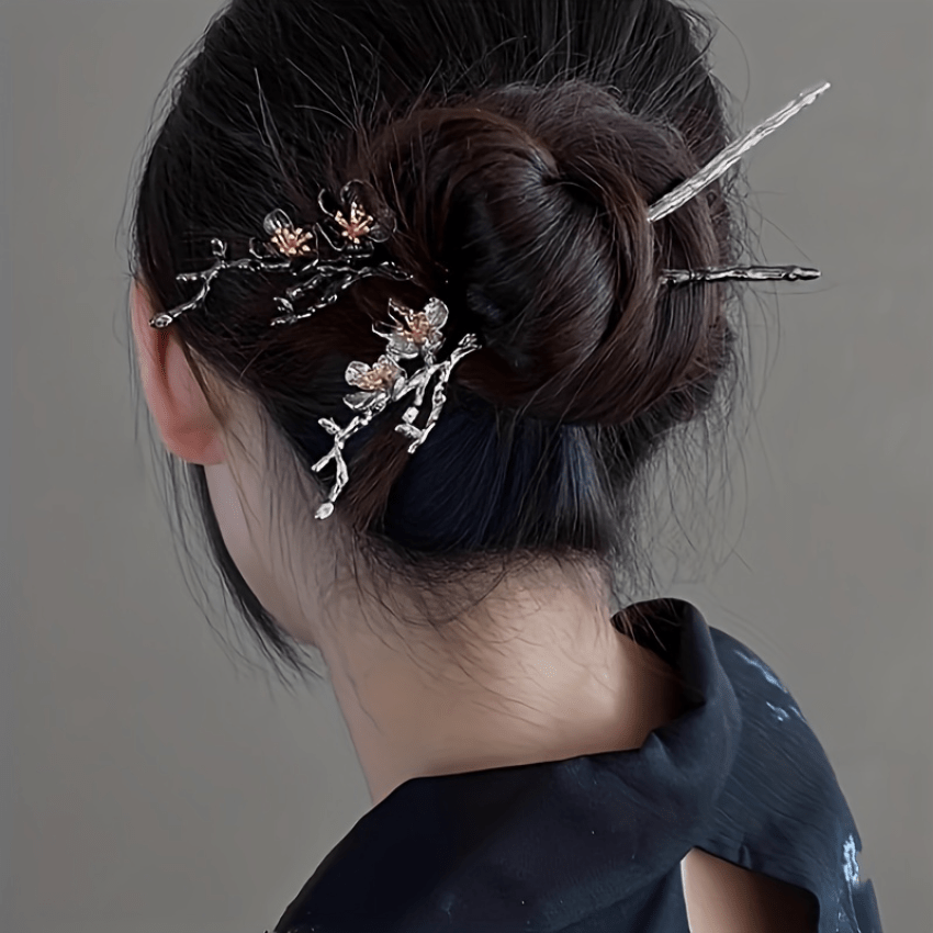 Plum Flower Hair Pin Hair Holder Alloy Hair Styling Accessory